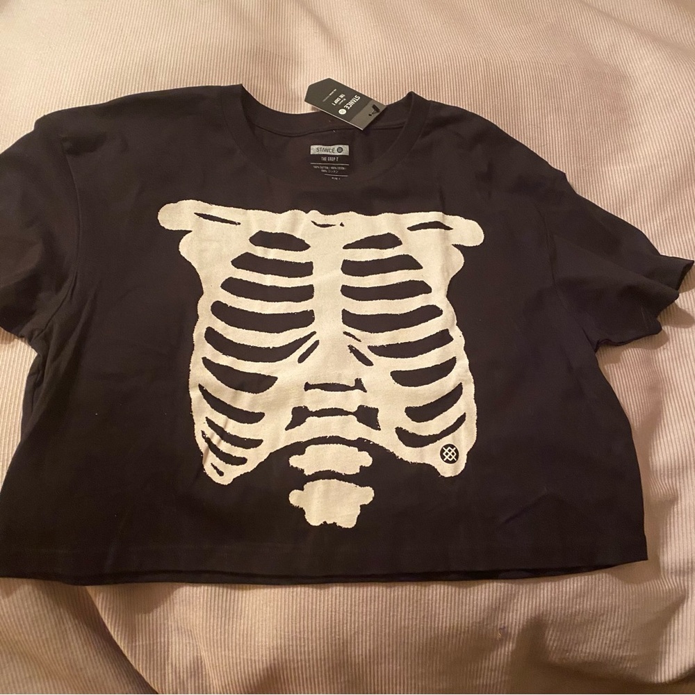 Black Skeleton Print Women’s Shirt